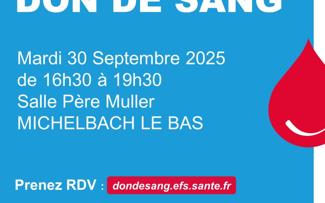 Don du sang 30 septembre 2025